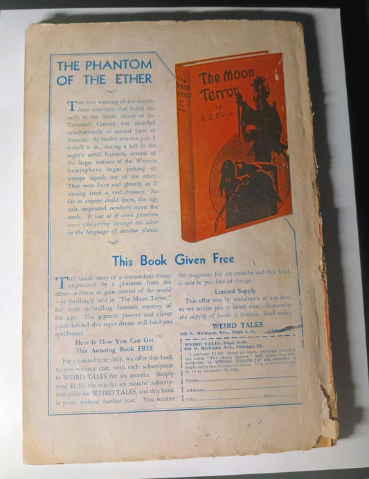 1933 Weird Tales 118 Batwoman Brundage Cover Rare Pulp Nice
