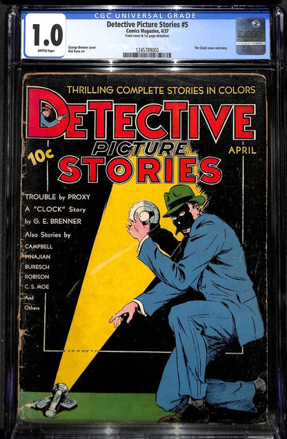 1937 Rare Detective Picture Stories #5 CGC 1.0 1st Bruce Wayne Prototype