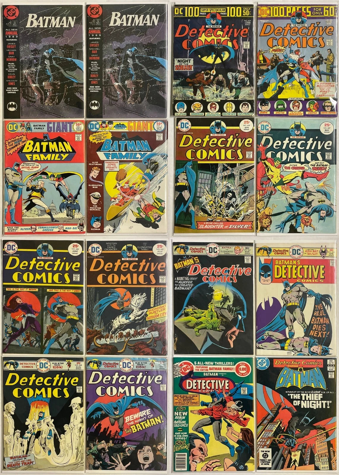 Batman Detective Comics Pristine Runs DC Keys 255 404 426 436 477 NM