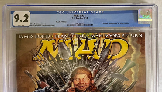 Mad Magazine #521 Rare Unpublished FoldIn ERROR Recalled Edition EC 2013 CGC 9.2