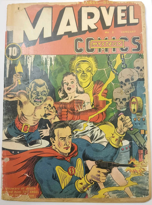 Marvel Mystery #3 Timely 1940 Low Grade Complete Very Rare Classic Skulls
