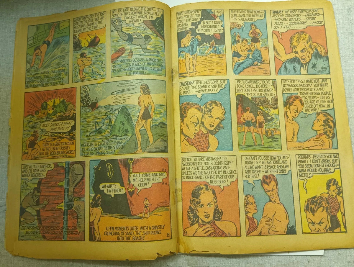 Marvel Mystery #3 Timely 1940 Low Grade Complete Very Rare Classic Skulls