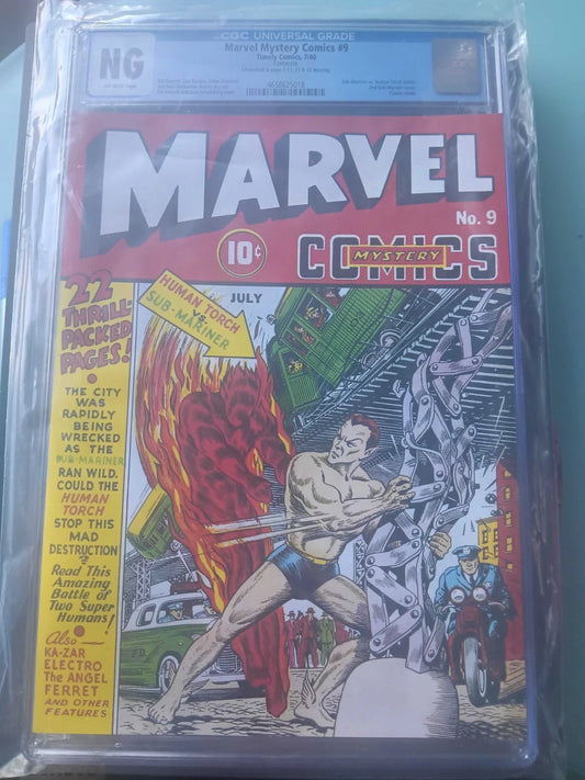Marvel Mystery #9 CGC NG Timely 1940 Classic Human Torch Sub Mariner