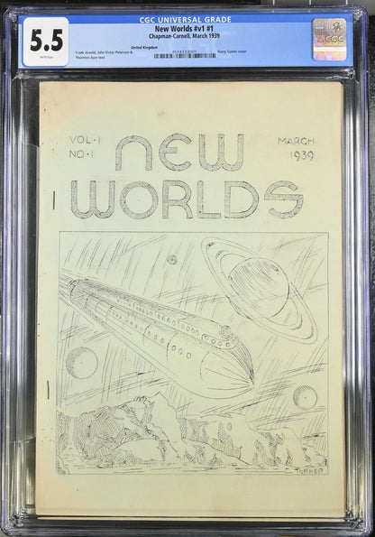 New Worlds #1 CGC 5.5 1939 Sci Fi Magazine UK Only Graded Copy