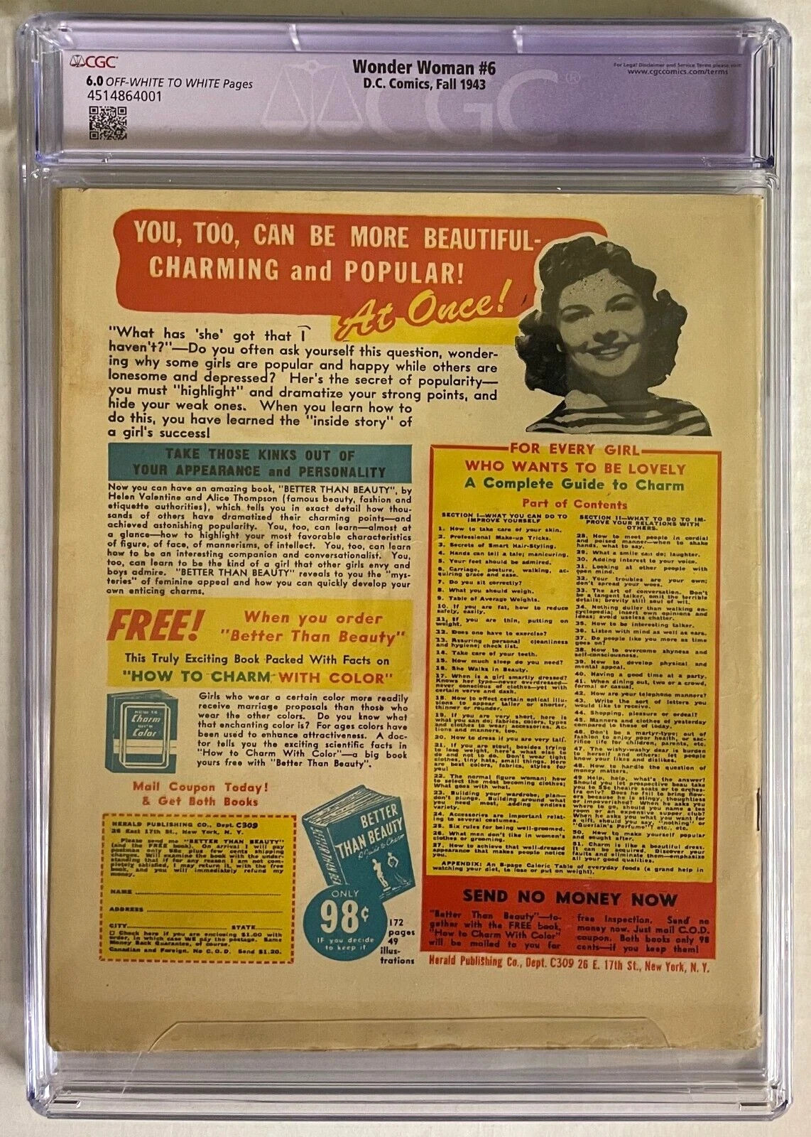 Wonder Woman #6 CGC 6.0 DC 1943 Golden Age 1st Cheetah
