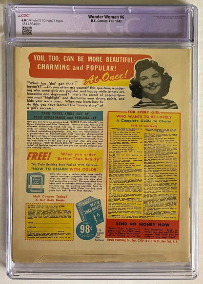 Wonder Woman #6 CGC 6.0 DC 1943 Golden Age 1st Cheetah