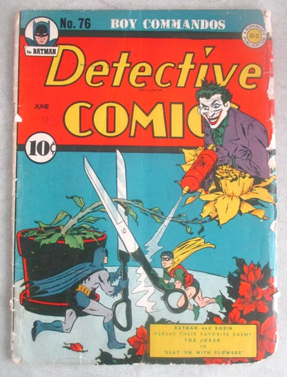 Detective Comics 76 Fantastic Joker Cover Batman RARE 1942