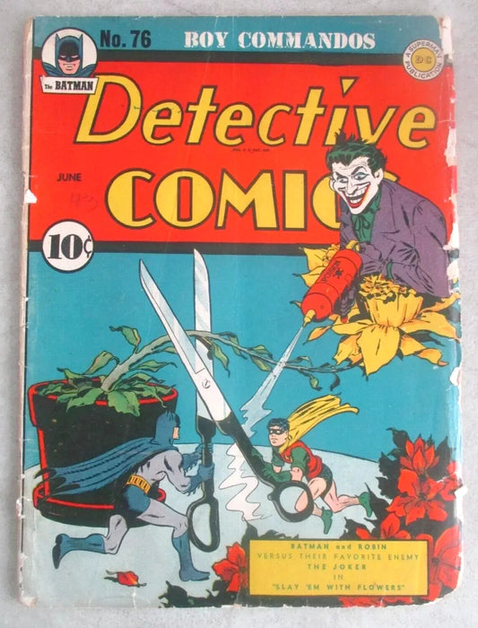Detective Comics 76 Fantastic Joker Cover Batman RARE 1942